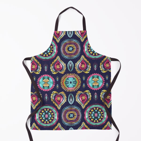 Item preview, Suzani watercolor handcrafted	dark designed and sold by Alessandro Remo Mazzoni Remotextiles.