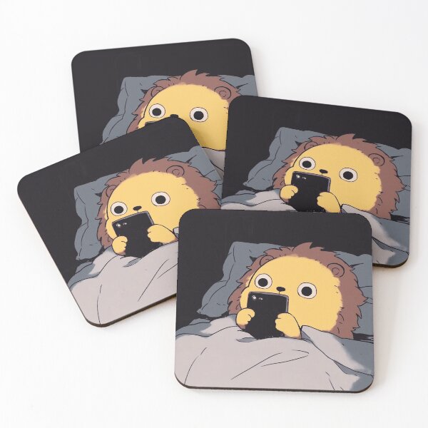 Item preview, Lion playing smart phone, chilling in bed designed and sold by 516 Studio.