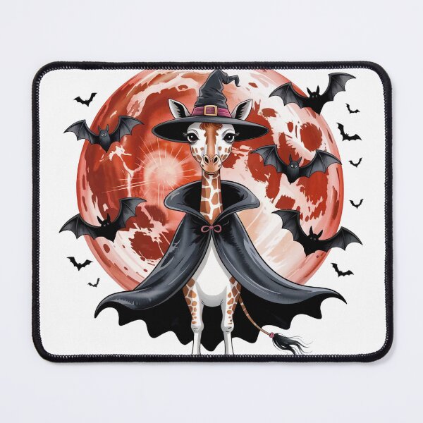 Item preview, Giraffe Halloween Witch - Cute Giraffe in Halloween Night with Blood Red Moon and Bats designed and sold by YourSocialBae.
