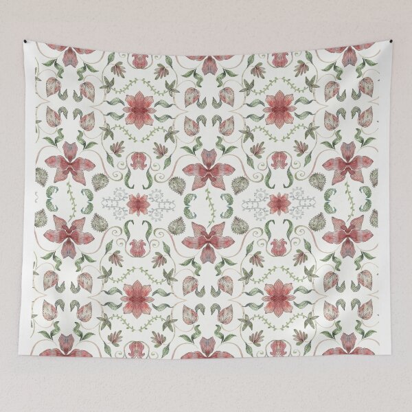 Item preview, Ramage watercolor handcrafted  designed and sold by Alessandro Remo Mazzoni Remotextiles.