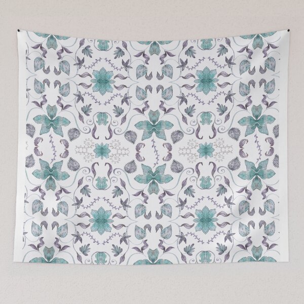 Item preview, Ramage watercolor handcrafted  designed and sold by Alessandro Remo Mazzoni Remotextiles.