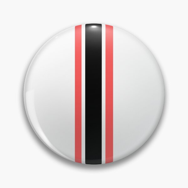 Item preview, Single Stripe with 2 Thick Pinstripes (Black & Red on White) designed and sold by Racing Stripes Only.