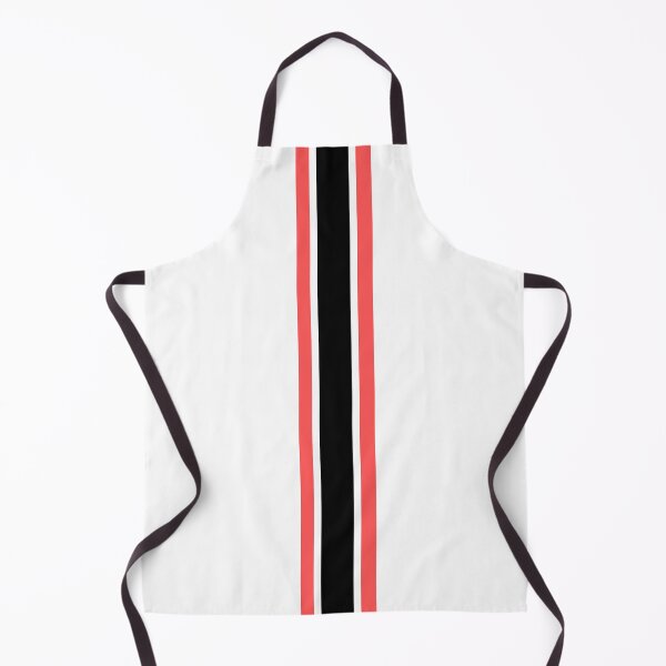 Item preview, Single Stripe with 2 Thick Pinstripes (Black & Red on White) designed and sold by Racing Stripes Only.