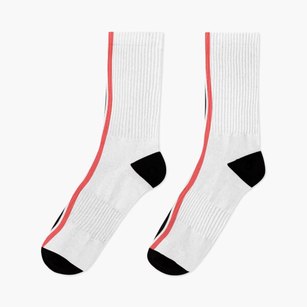 Item preview, Single Stripe with 2 Thick Pinstripes (Black & Red on White) designed and sold by Racing Stripes Only.
