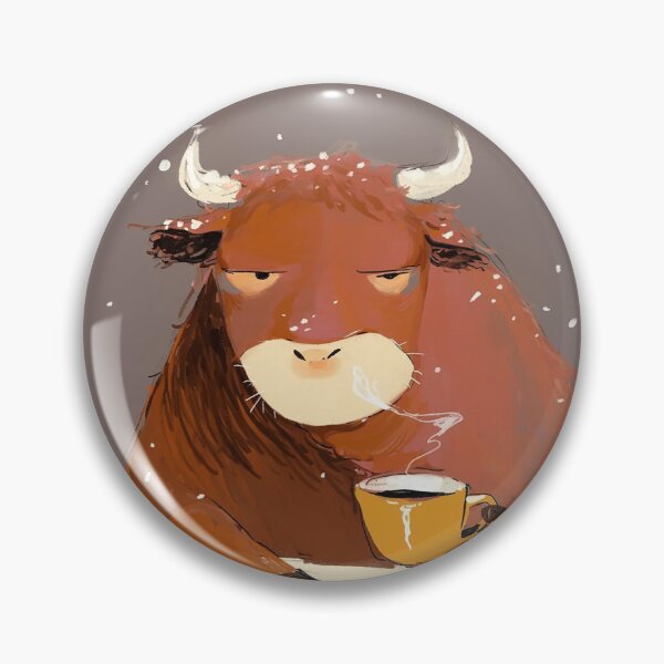 Item preview, Bull having coffee break, drinking-sipping coffee, feeling sleepy designed and sold by 516 Studio.