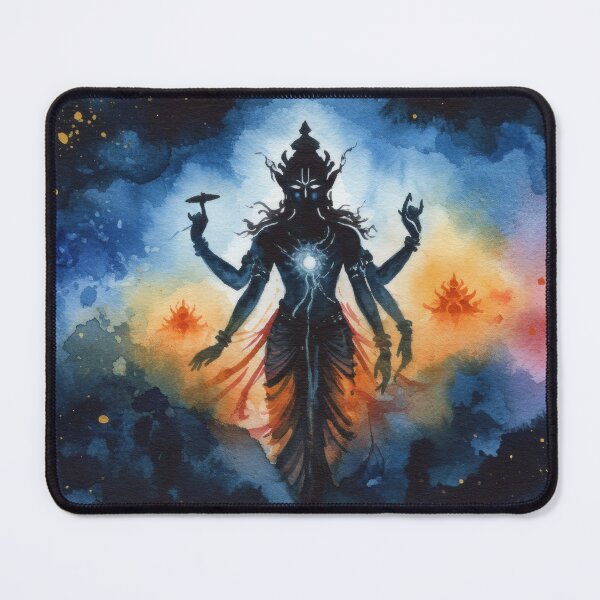 Item preview, Mystic Lord Vishnu Cosmic Wall Art – Dark Fantasy Spiritual Canvas for Meditation designed and sold by SRDange.