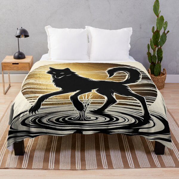 Item preview, Gold Charcoal Jackal on Water, Ai Generated Art designed and sold by ACC .