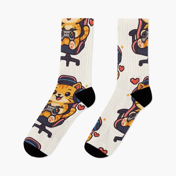 Item preview, Cute Gamer Cat – Funny Video Game Cartoon Design designed and sold by HoopeStylee.