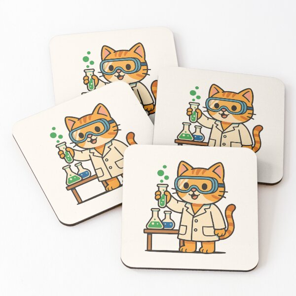 Item preview, Cute Scientist Cat – Funny Chemistry Cartoon Design designed and sold by HoopeStylee.
