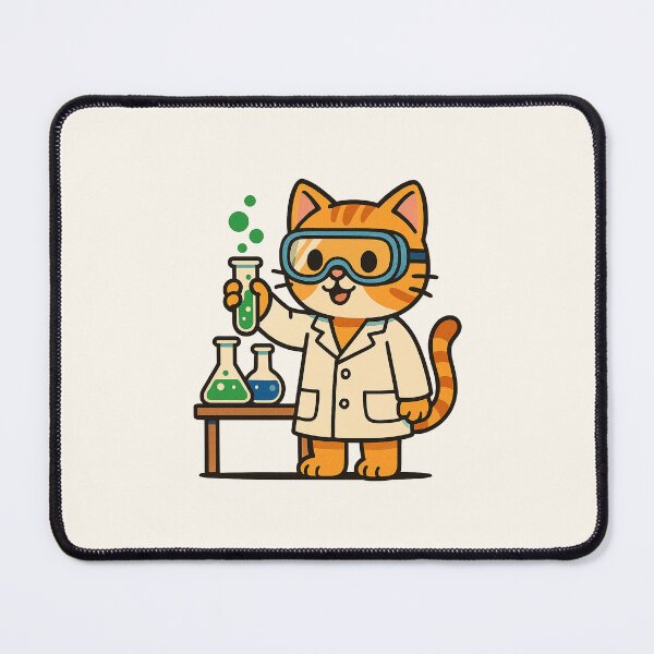 Item preview, Cute Scientist Cat – Funny Chemistry Cartoon Design designed and sold by HoopeStylee.