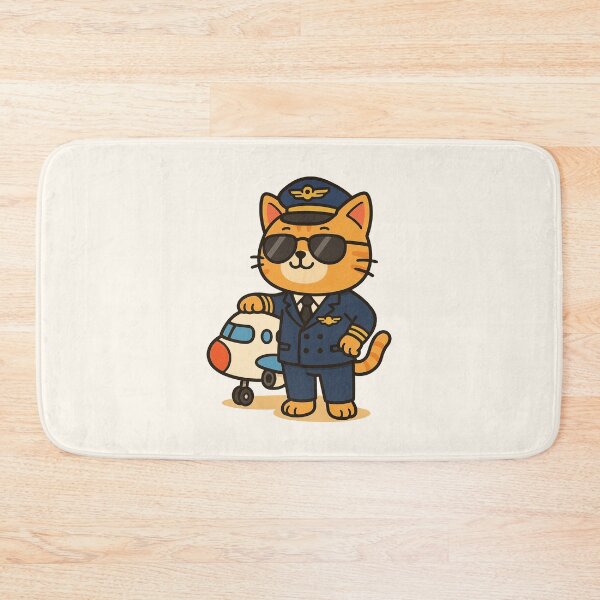Item preview, Cute Pilot Cat – Funny Aviation Cartoon Design designed and sold by HoopeStylee.