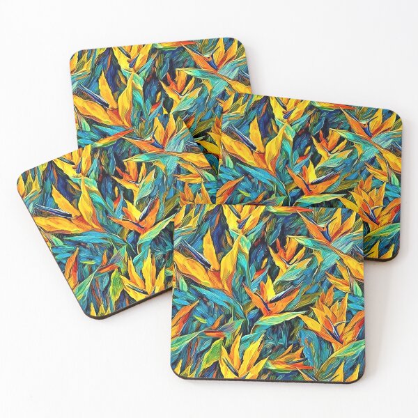 Item preview, Impressionist Strelitzia Garden, Teal And Orange Paradise Art designed and sold by helgekerler.