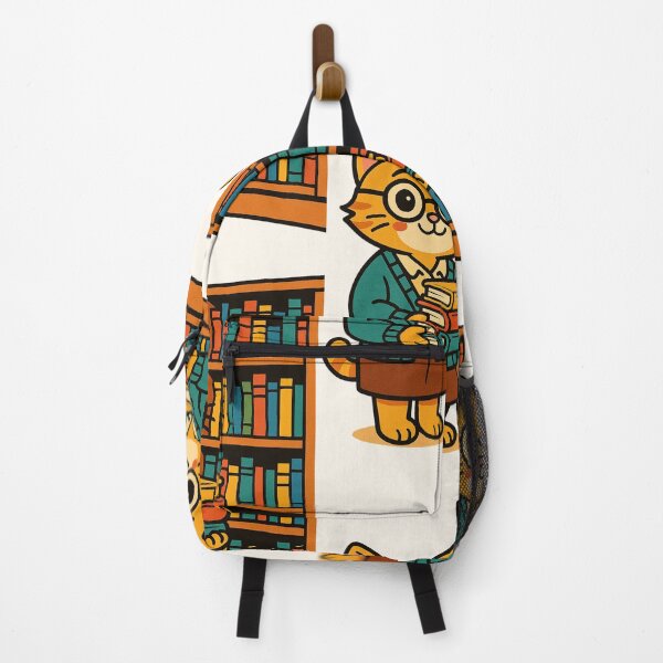 Item preview, Cute Librarian Cat – Funny Book Lover Cartoon Design designed and sold by HoopeStylee.