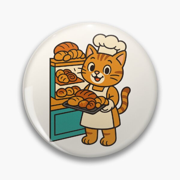 Artikelvorschau, Süße Bäckerkatze – Lustiges Brot & Gebäck Cartoon Design entworfen und verkauft von HoopeStylee.