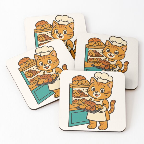 Item preview, Cute Baker Cat – Funny Bread & Pastry Cartoon Design designed and sold by HoopeStylee.
