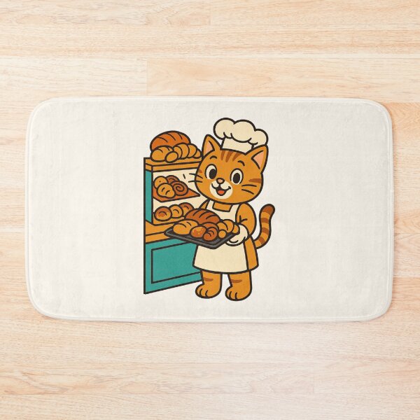 Item preview, Cute Baker Cat – Funny Bread & Pastry Cartoon Design designed and sold by HoopeStylee.