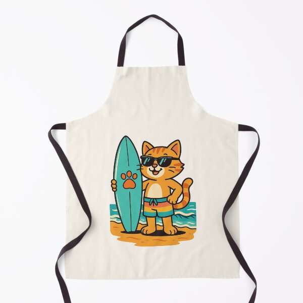 Item preview, Cute Surfer Cat – Funny Beach Cartoon Design designed and sold by HoopeStylee.