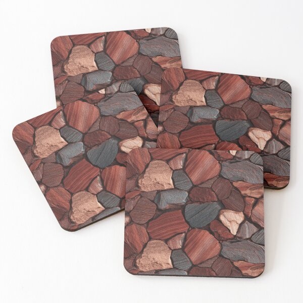 Item preview, rust red earth mineral striated stone designed and sold by EarthenEmbers.