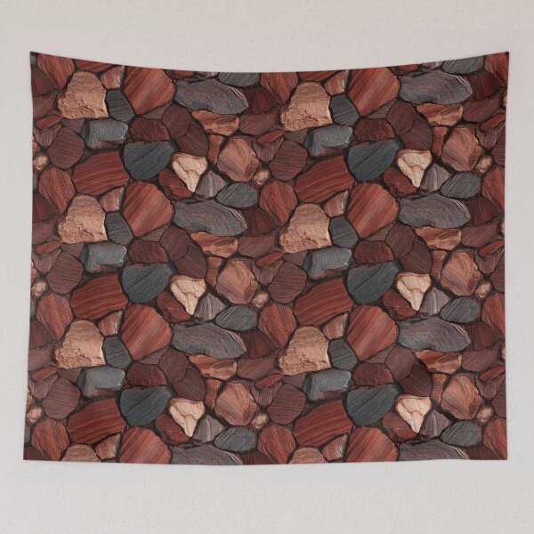 Item preview, rust red earth mineral striated stone designed and sold by EarthenEmbers.