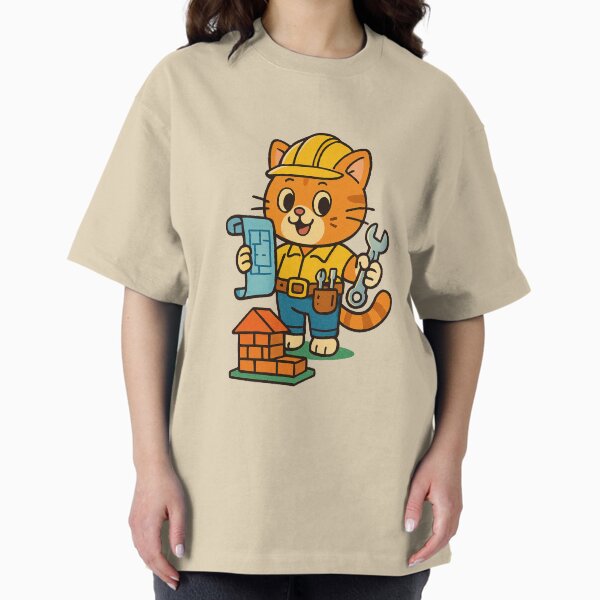 Item preview, Cute Engineer Cat – Funny Construction Cartoon Design designed and sold by HoopeStylee.