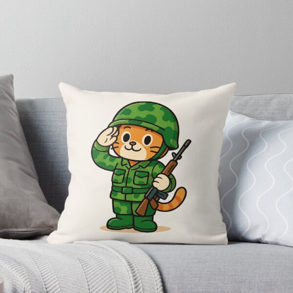 Item preview, Cute Soldier Cat – Funny Army Cartoon Design designed and sold by HoopeStylee.