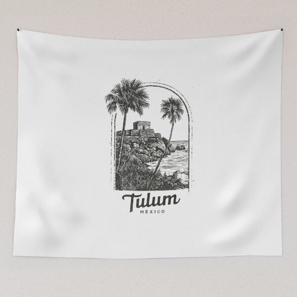 Item preview, Tulum Mexico Mayan Ruins Sketch designed and sold by Blurbean.