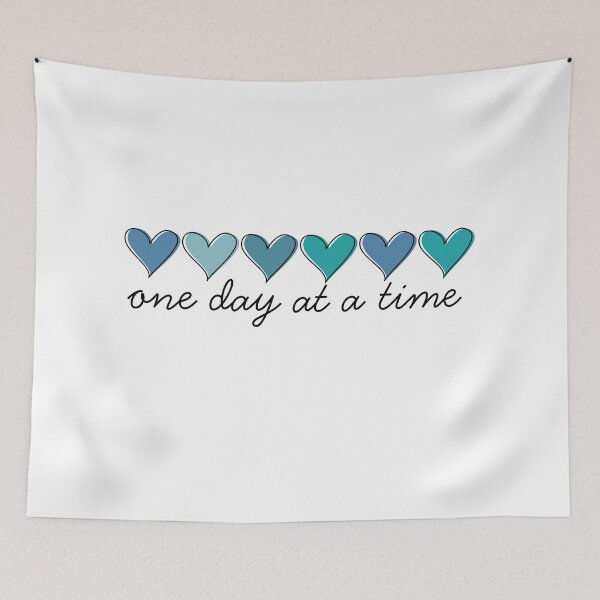 Item preview, One Day At A Time Hearts Mental Health Encouragement Design designed and sold by FeminineFlex.