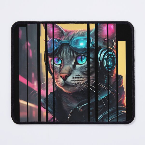 Item preview, Cyber cat whit neon glasses 4 designed and sold by Neon G.