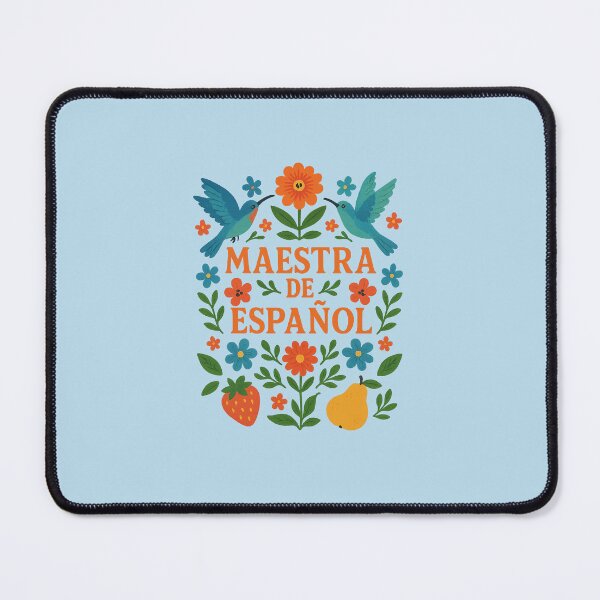 Item preview,  Maestra de Español – Folk Art Blue Birds & Flowers Teacher Shirt designed and sold by Novel Works Studio.