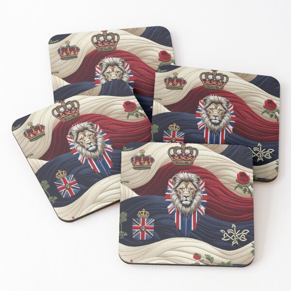 Item preview, Majestic Lion Head with British Union Jack Flag Background Royal Patriotic UK Strength and Courage Artwork designed and sold by ArtDesignTp.