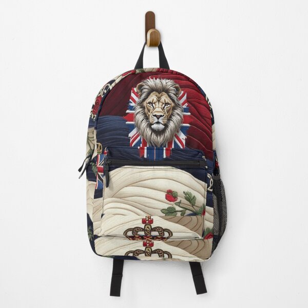 Item preview, Majestic Lion Head with British Union Jack Flag Background Royal Patriotic UK Strength and Courage Artwork designed and sold by ArtDesignTp.