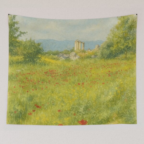 Item preview, Poppies Among the Ruins, Aphrodisias - Aydın, Turkey designed and sold by PixelPastoral.