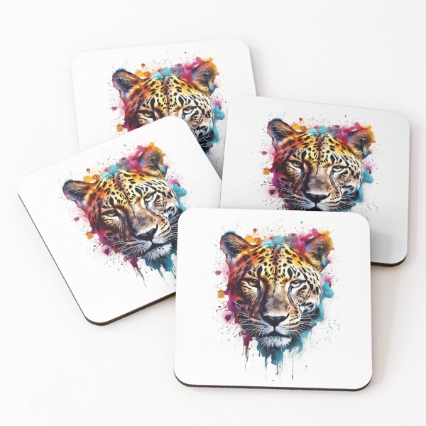 Item preview, Colorful Leopard Guardian, Animal Spirit Art designed and sold by helgekerler.