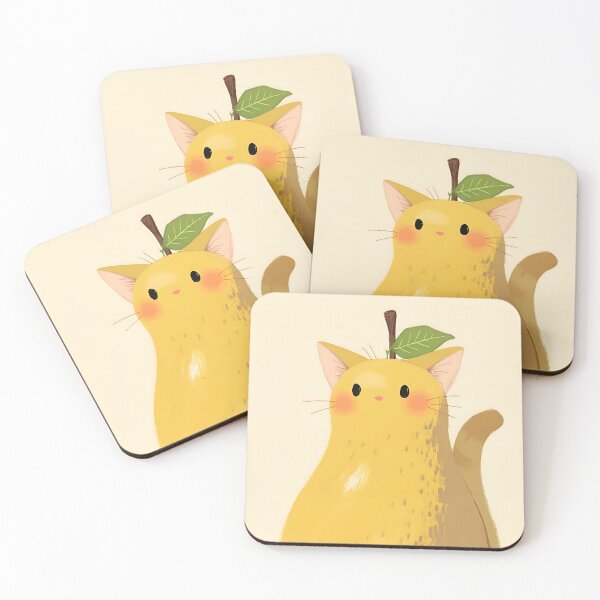 Item preview, Kawaii Pear Cat Portrait – Cute Fruit-Themed Kitten Illustration designed and sold by DesertOptimist.