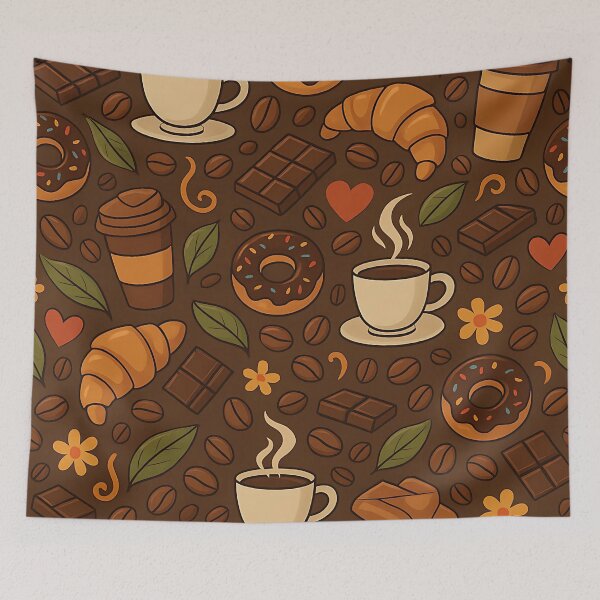 Item preview, Seamless Coffee and Pastry Pattern – Cozy Café Vibes designed and sold by BloomOfDesign.