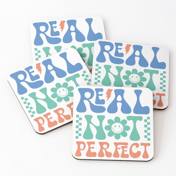 Item preview, Real Not Perfect – Self Love and Authenticity Quote designed and sold by artcultreone.