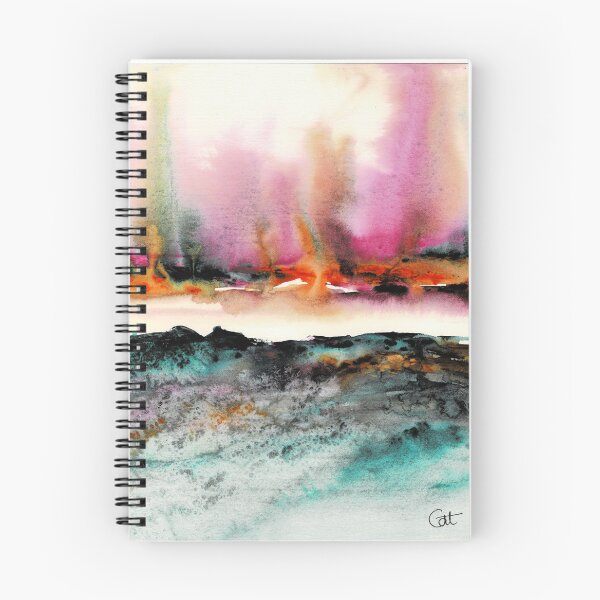 Item preview, Imagination Rising beige and green, abstract landscape watercolor, abstract landscape watercolor designed and sold by CatandColours.