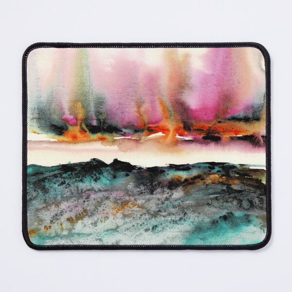 Item preview, Imagination Rising beige and green, abstract landscape watercolor, abstract landscape watercolor designed and sold by CatandColours.