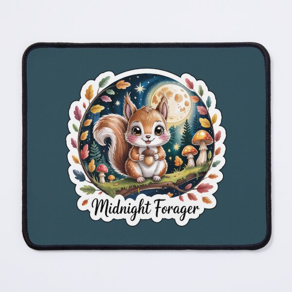 Item preview, Magical Autumn Forest Night Squirrel – Enchanting Woodland Forager Sticker designed and sold by Nuist25.