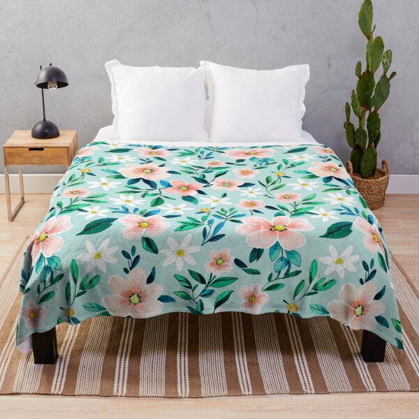 Item preview, Peach White Floral Seamless Pattern designed and sold by Imagin8ive.