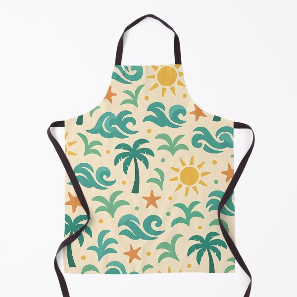 Item preview, Seamless Tropical Vacation Pattern – Palms, Suns & Waves designed and sold by BloomOfDesign.