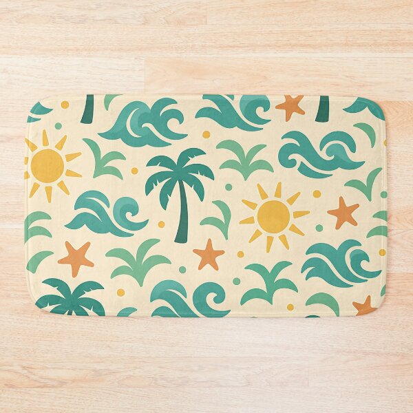 Item preview, Seamless Tropical Vacation Pattern – Palms, Suns & Waves designed and sold by BloomOfDesign.