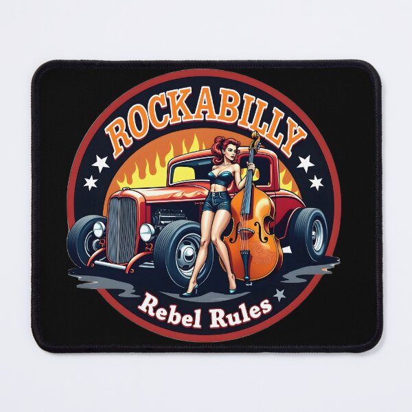 Item preview, Rockabilly Rebel Rules Music Hot Rod Pin Up Girl designed and sold by shoppingtshirts.
