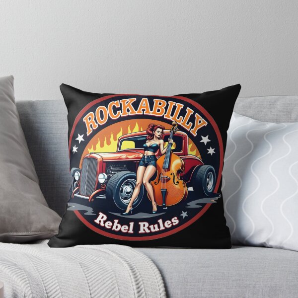 Item preview, Rockabilly Rebel Rules Music Hot Rod Pin Up Girl designed and sold by shoppingtshirts.