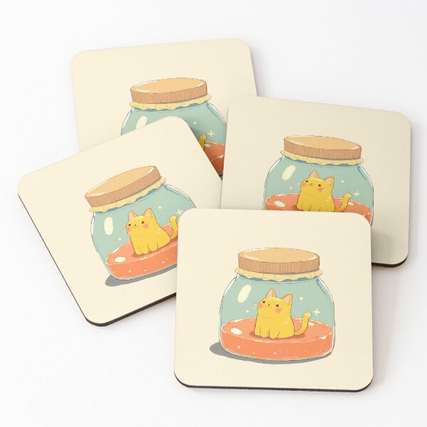 Item preview, Cute Tiny Cat in Jam Jar – Kawaii Animal Illustration designed and sold by DesertOptimist.