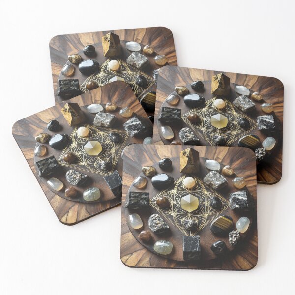 Item preview, earthy gemstone and rock grid in golden proportion designed and sold by EarthenEmbers.