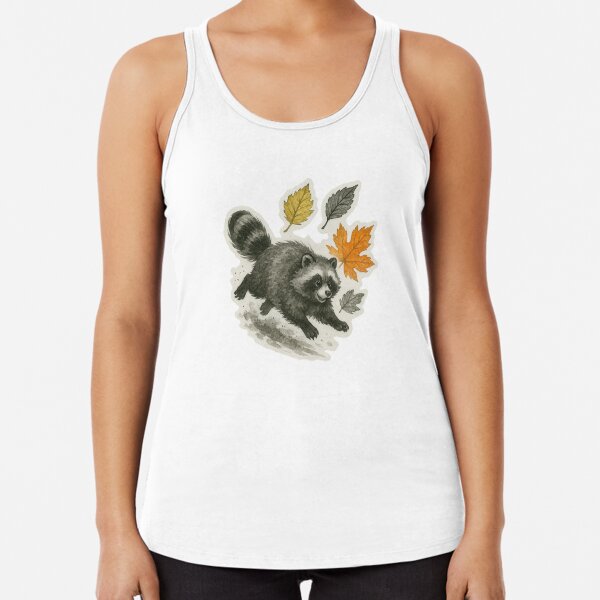 Item preview, Japanese raccoon dog and Autumn leaves designed and sold by InkSumieAtelier.
