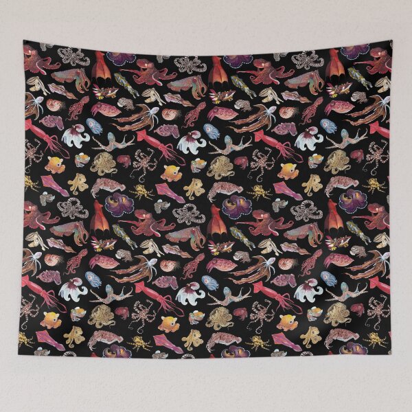 Item preview, CEPHALOPODS (black) designed and sold by BEATRIZ ABAITUA.
