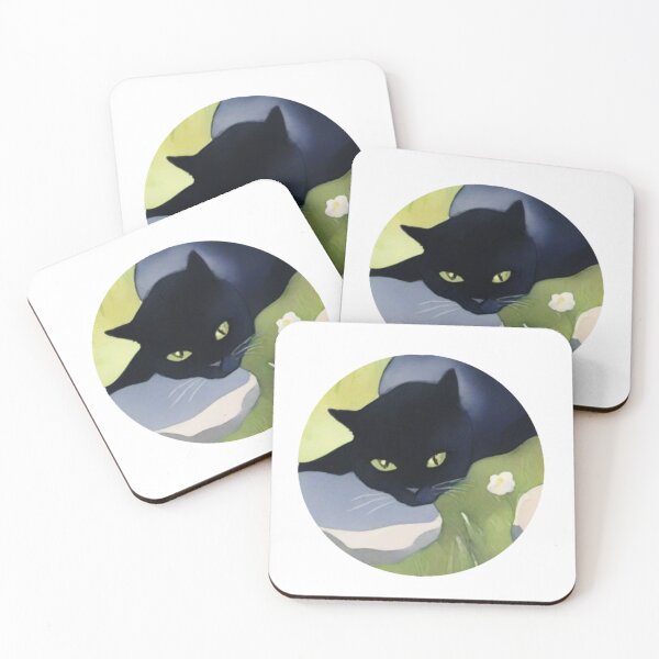 Item preview, Gato Negro Relajado | Acuarela Digital | Gato negro relajado designed and sold by ElBotiquindeBru.