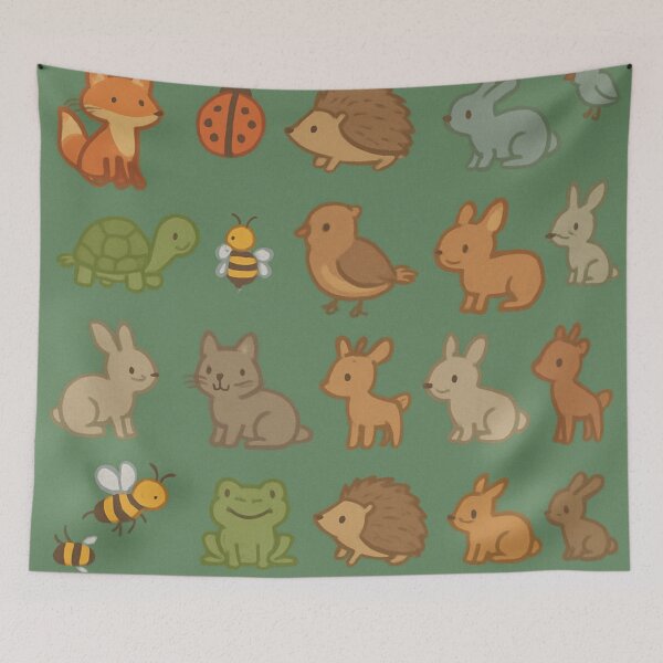 Item preview,  Small  critters Patterns, Green background designed and sold by Itzjustlife.
